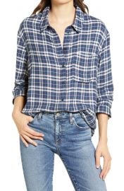 Treasure  amp  Bond Plaid Boyfriend Shirt   Nordstrom at Nordstrom